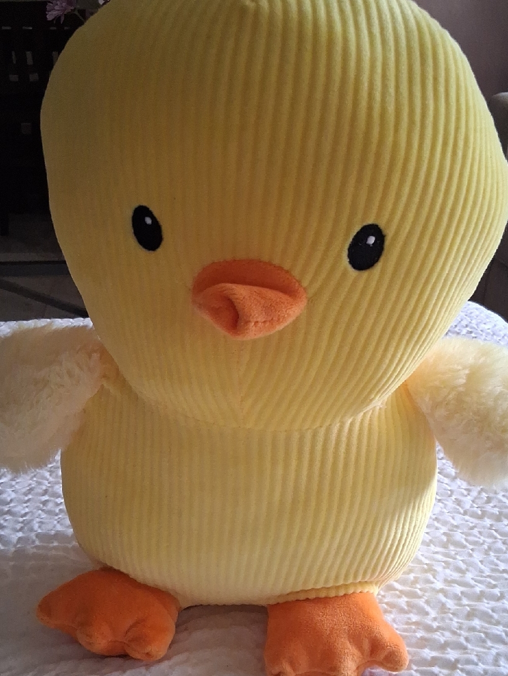 Plush Yellow Duck Stuffed Animal with Orange Beak and Feet